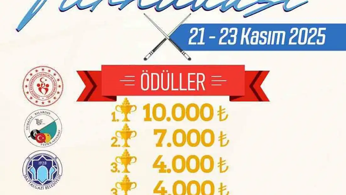 Battalgazi Belediyesi'nden 3. Arslantepe 3 Bant Bilardo Turnuvası