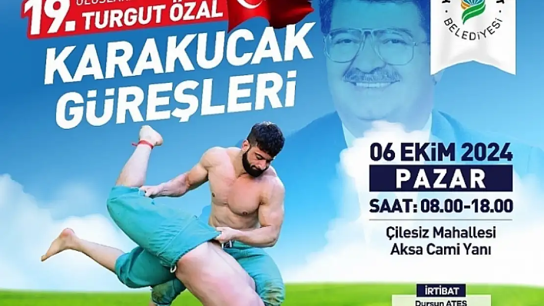 19. Turgut Özal Karakucak Güreşleri Heyecanı 6 Ekim'de Başlıyor