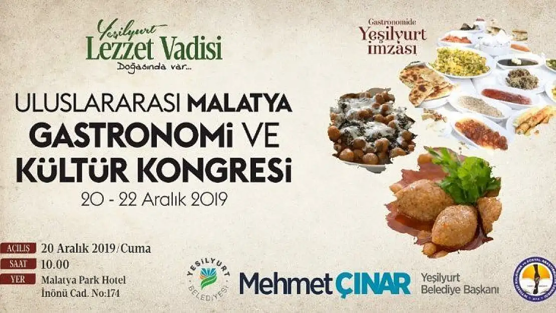 1.Uluslararası Malatya Gastronomi ve Kültür Kongresi 20-22 Aralık'ta