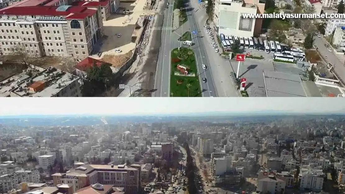 Adıyaman'da depremin öncesi ve sonrası dron kamerasında
