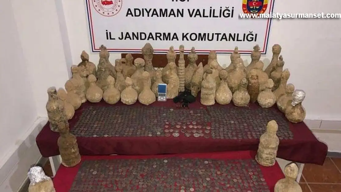 Adıyaman'da ki operasyonda Roma Dönemine ait bin 578 adet sikke ele geçirildi