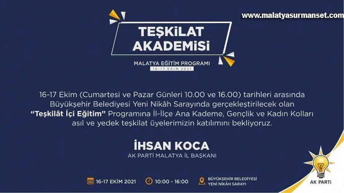 AK Parti Malatya'da 'Teşkilât İçi Eğitim'