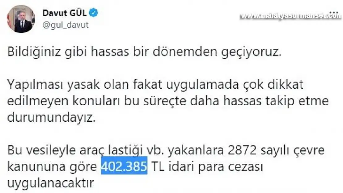 Araç lastiği yakanlara 402 bin TL ceza kesilecek