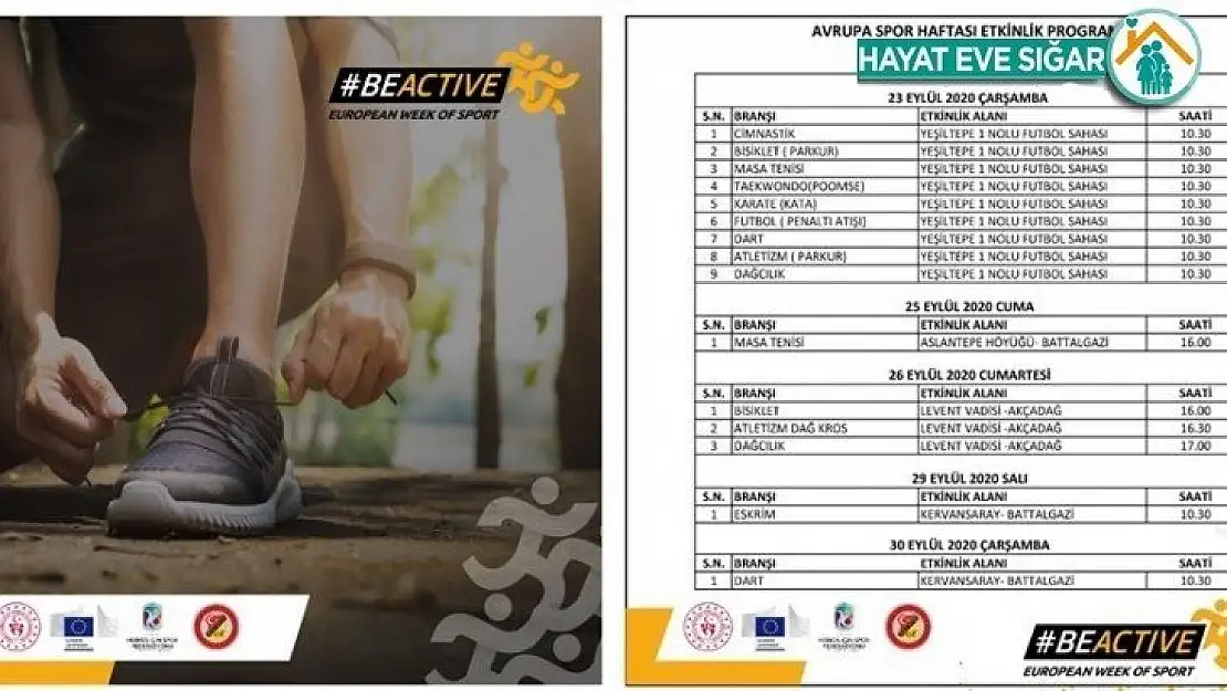 Avrupa Spor Haftası Malatya'da dolu dolu geçecek