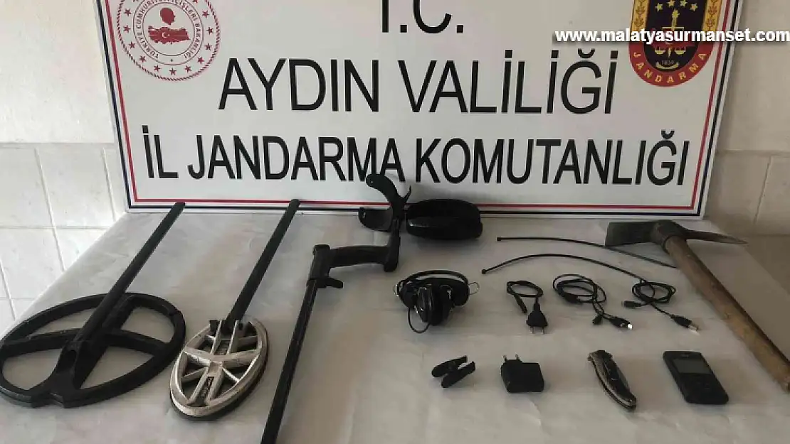 Aydın'da kaçak kazı yapan 2 kişi suç üstü yakalandı