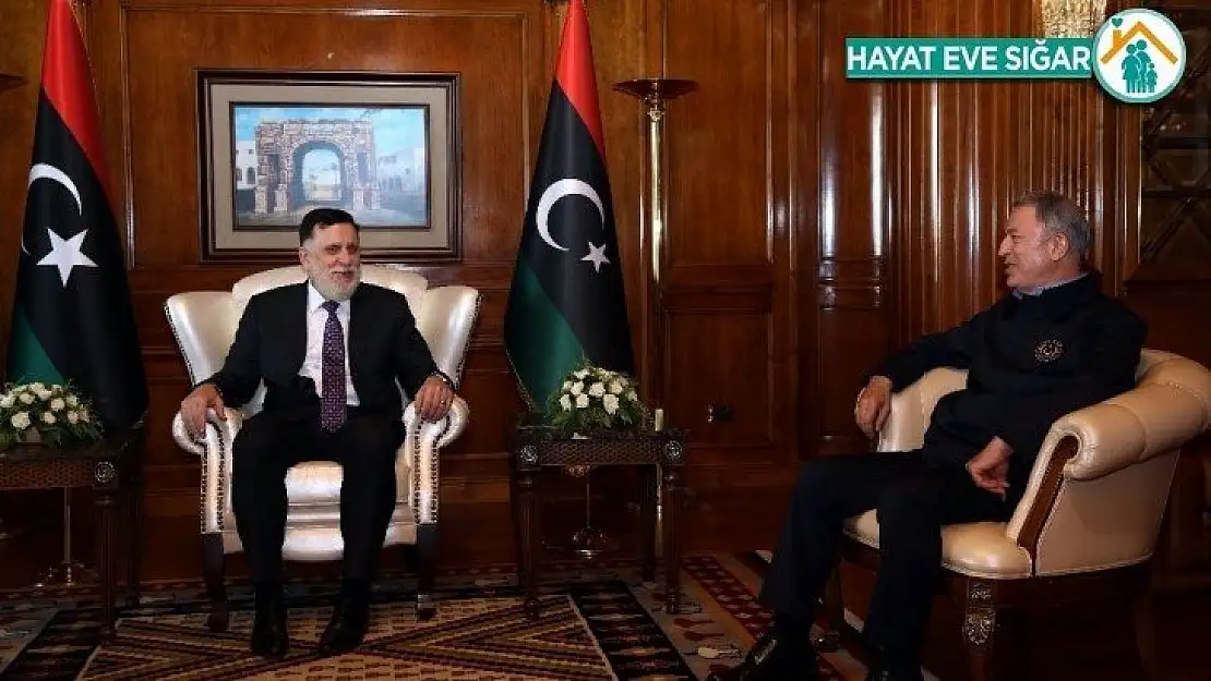 Bakan Akar'dan Libya Başbakanı Serrac ve Katar Savunma Bakanı Atiyye ile toplantı