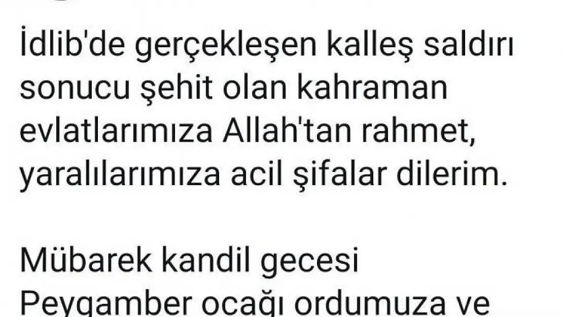 Bakan Dönmez'den İdlib paylaşımı
