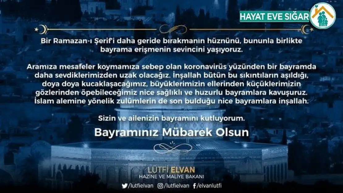 Bakan Elvan vatandaşların Ramazan Bayramı'nı kutladı