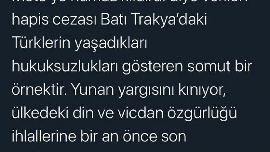 Bakan Gül'den Yunanistan'a 'Müftü Ahmet Mete kararı' tepkisi