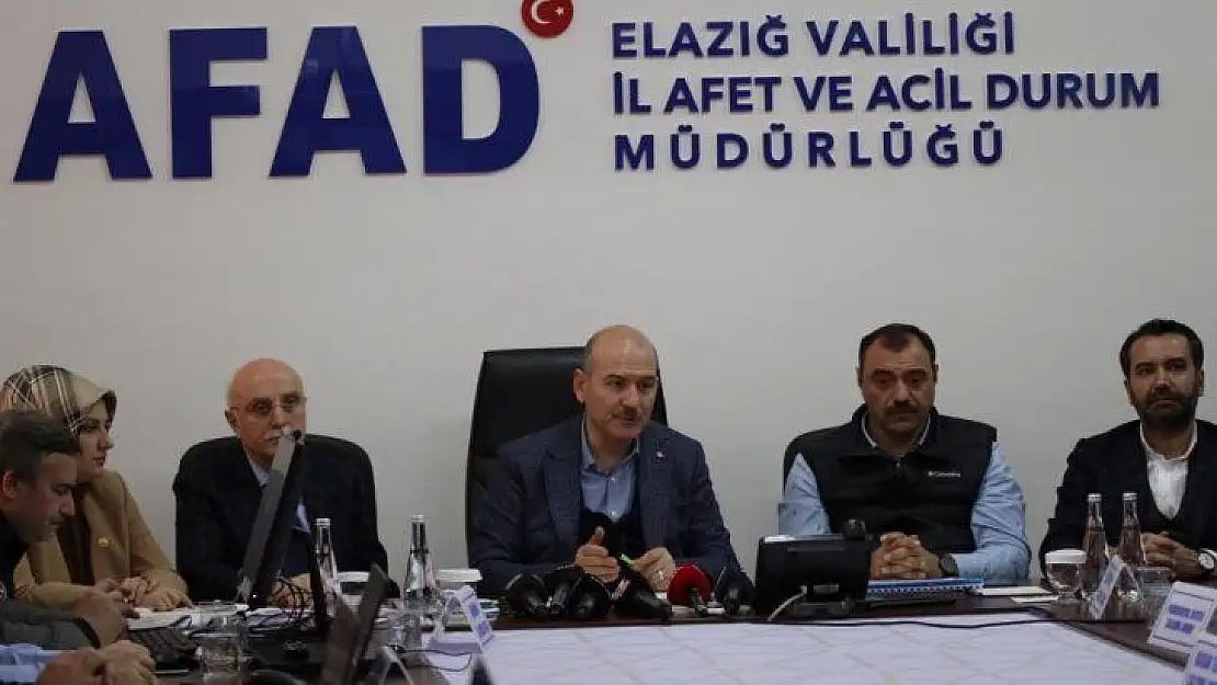 Bakan Soylu: 'Devletin bugüne kadar Elazığ ve Malatya'ya ayni ve nakdi olarak gönderdiği  toplam 473 milyon lira'