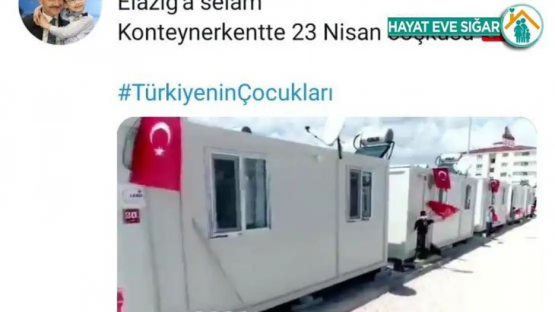 Bakan Soylu'dan Konteyner kentte 23 Nisan coşkusu paylaşımı