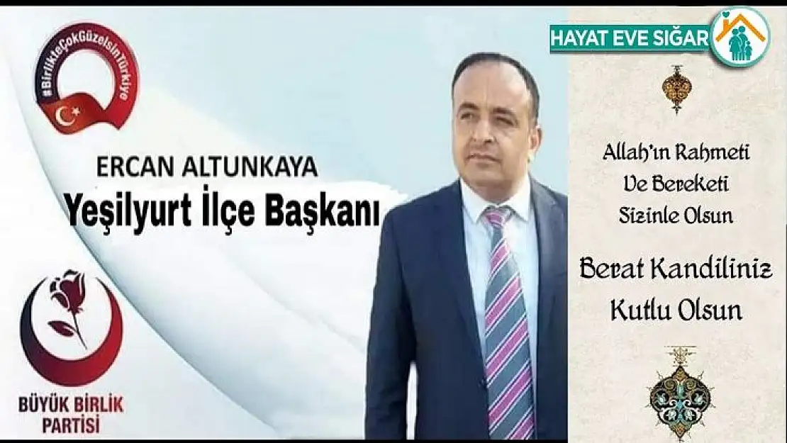 Başkan Altunkaya'dan Berat Kandili Mesajı