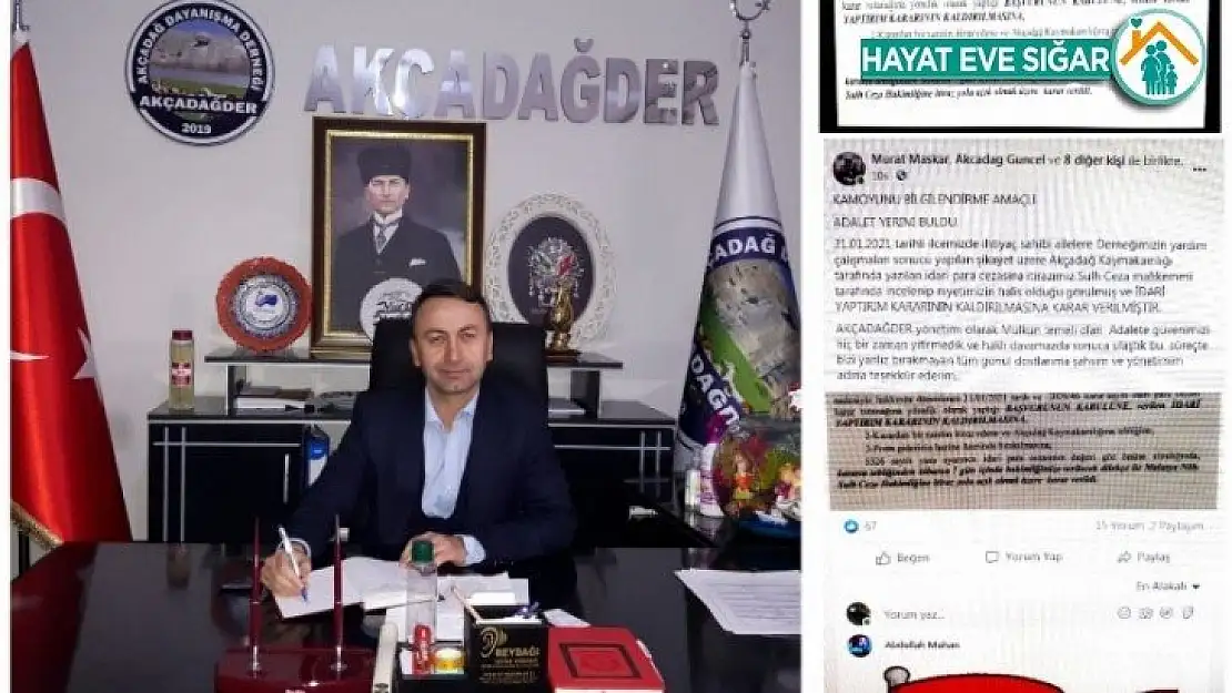 Başkan Maskar'dan ' Akçadağ'da Adalet Yerini Buldu' Mesajı