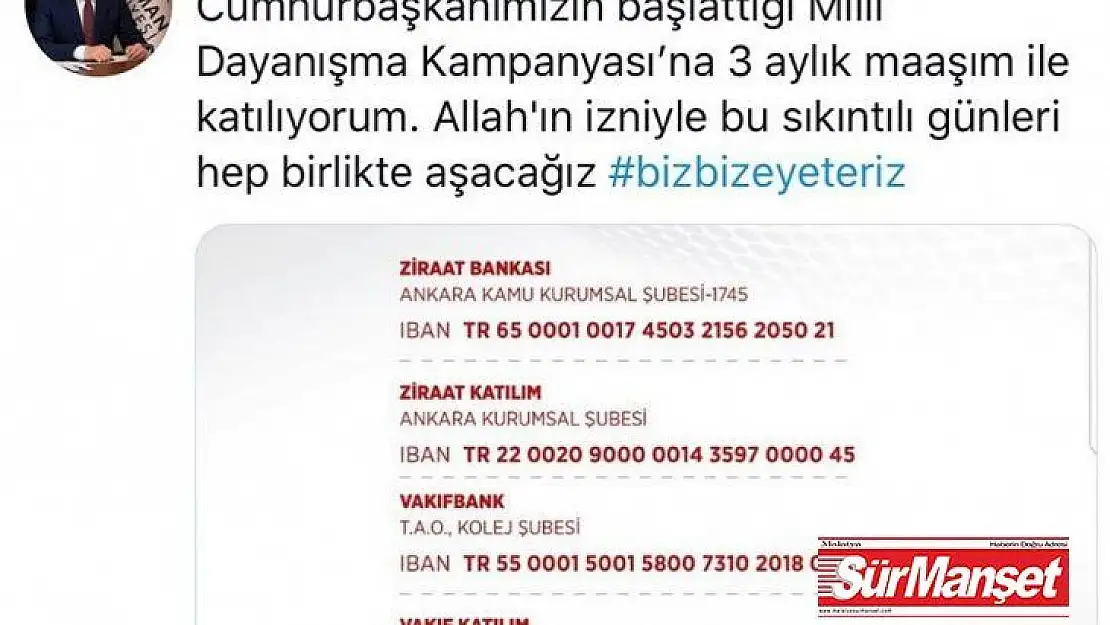 Başkan Süleyman Kılınç, 3 aylık maaşını bağışladı