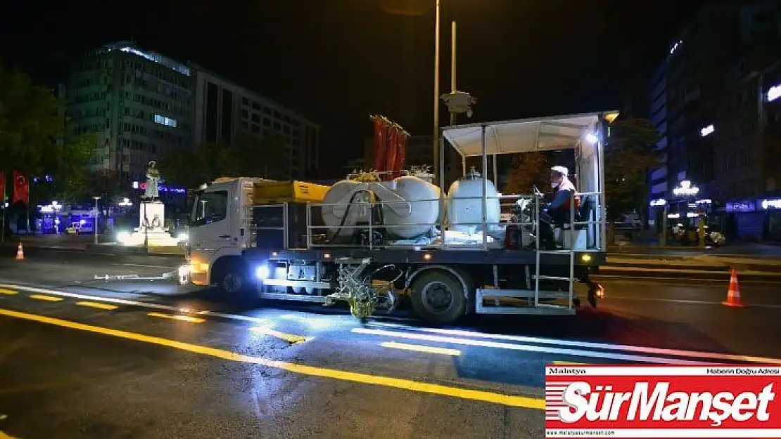 Başkent'in yolları çizgilerle daha güvenli