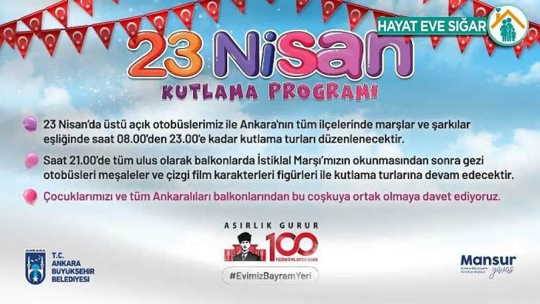 Başkent'te 23 Nisan kutlaması çocukların ayağına gidecek