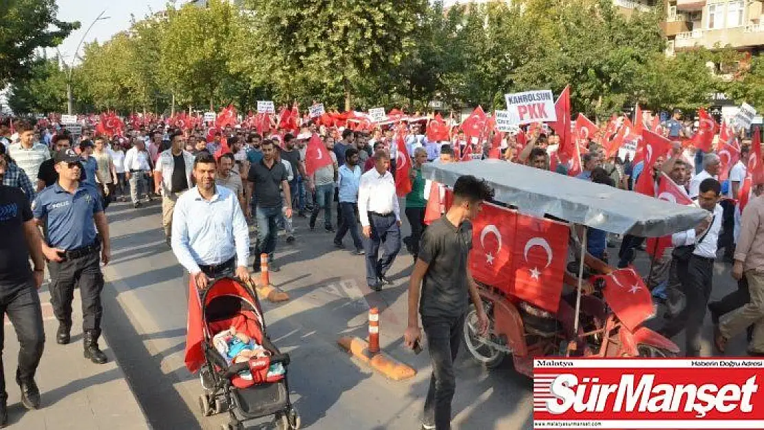 Batman'da şehitlere saygı teröre lanet yürüyüşü yapıldı