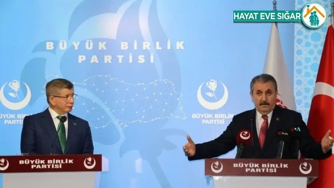 BBP Genel Başkanı Destici Gelecek Partisi Genel Başkanı Davutoğlu ile görüştü