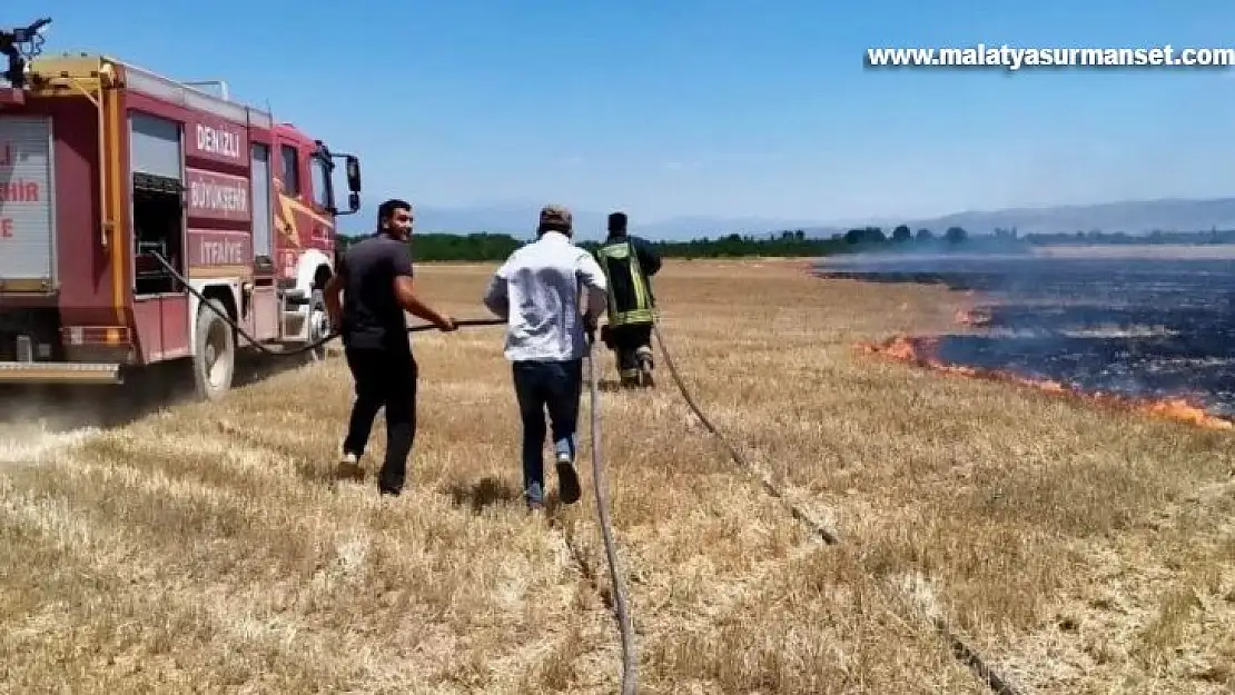 Bilinçsizce yakılan anız 200 dekar alanı siyaha bürüdü