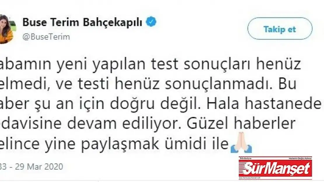 Buse Terim'den Fatih Terim'in sağlık durumuna ilişkin açıklama