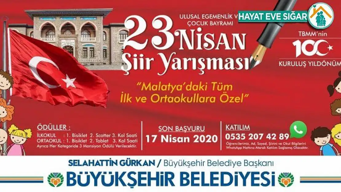 Büyükşehir Belediyesinden 23 Nisan şiir yarışması