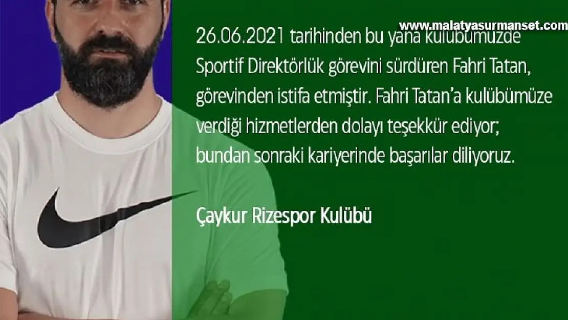 Çaykur Rizespor sportif direktörü istifa etti