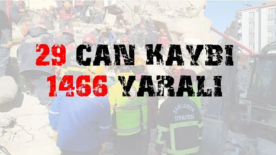 Depremde 29 can kaybı, 1466 yaralı