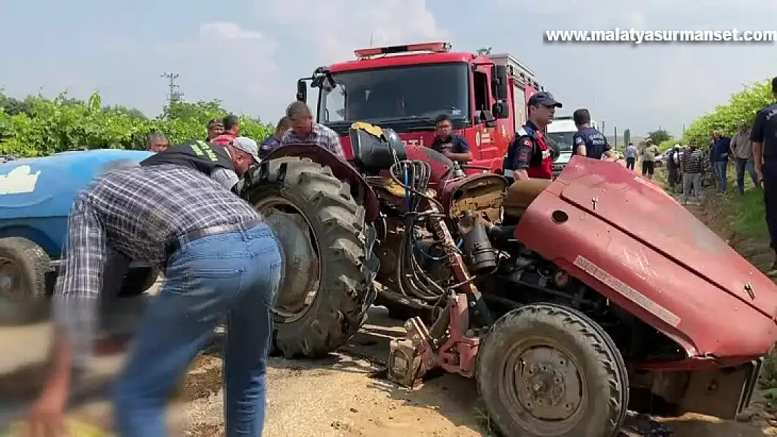 Devrilen traktörün altında kalan sürücü öldü