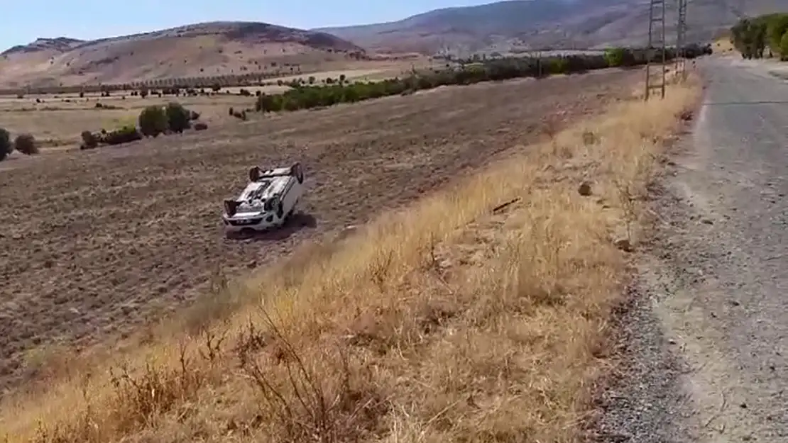 Direksiyon Başında Uyudu Araç Takla Attı!