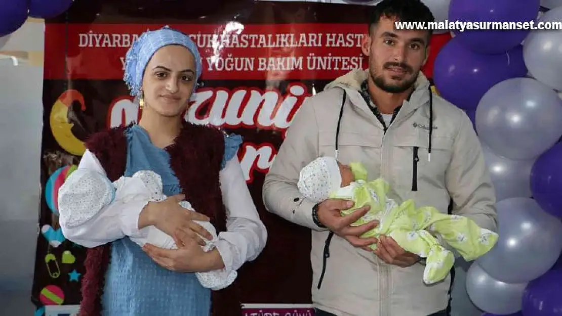 Diyarbakır'da ikiz prematüre bebekler hastaneden 'mezun' oldu