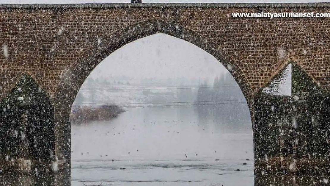 Diyarbakırlılar kar yağmasını On Gözlü Köprü'de halay çekerek kutladı