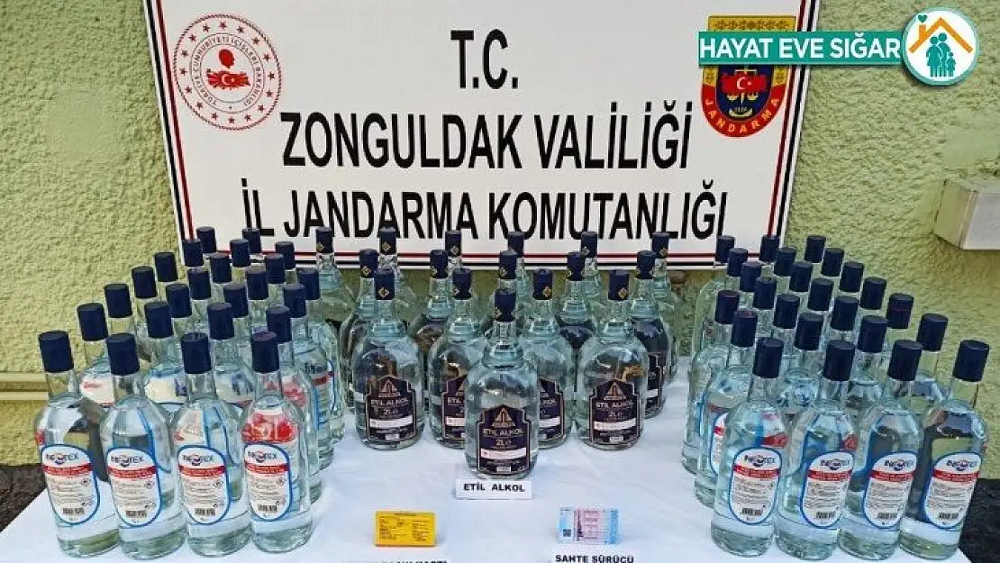 Ehliyeti ve basın kartlı sahte olan şahıs 80 litre alkolle yakalandı