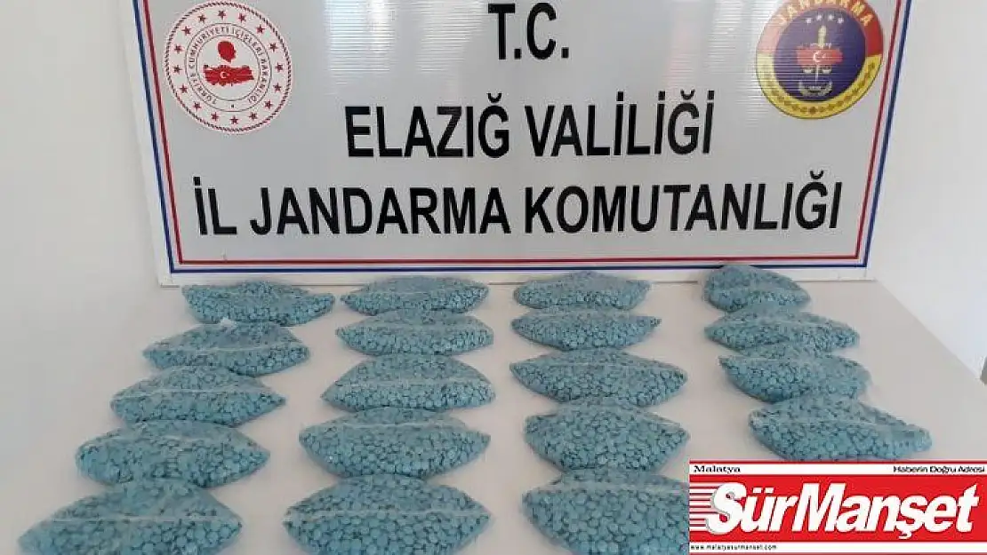 Elazığ'da 20 bin adet uyuşturucu hap ele geçirildi