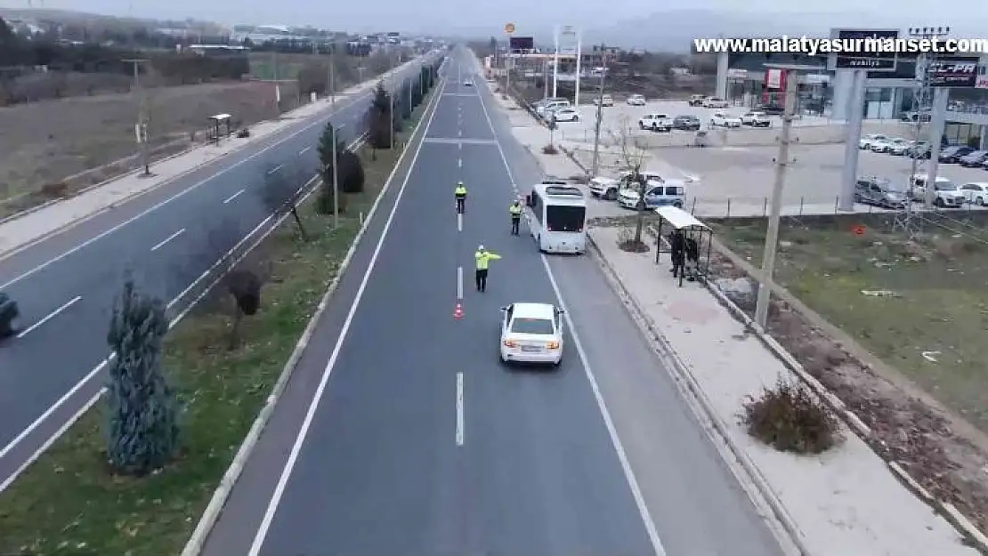 Elazığ'da dron destekli trafik denetimi