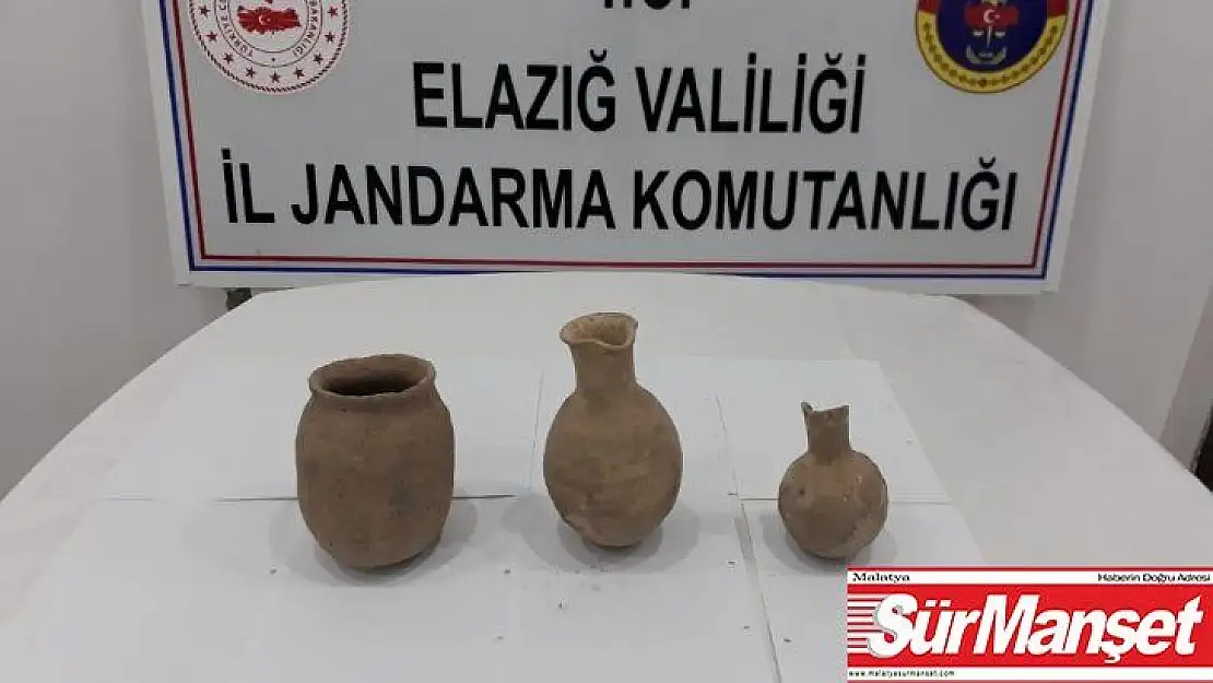 Elazığ'da jandarma, Roma dönemine ait küp ve testiler ele geçirdi