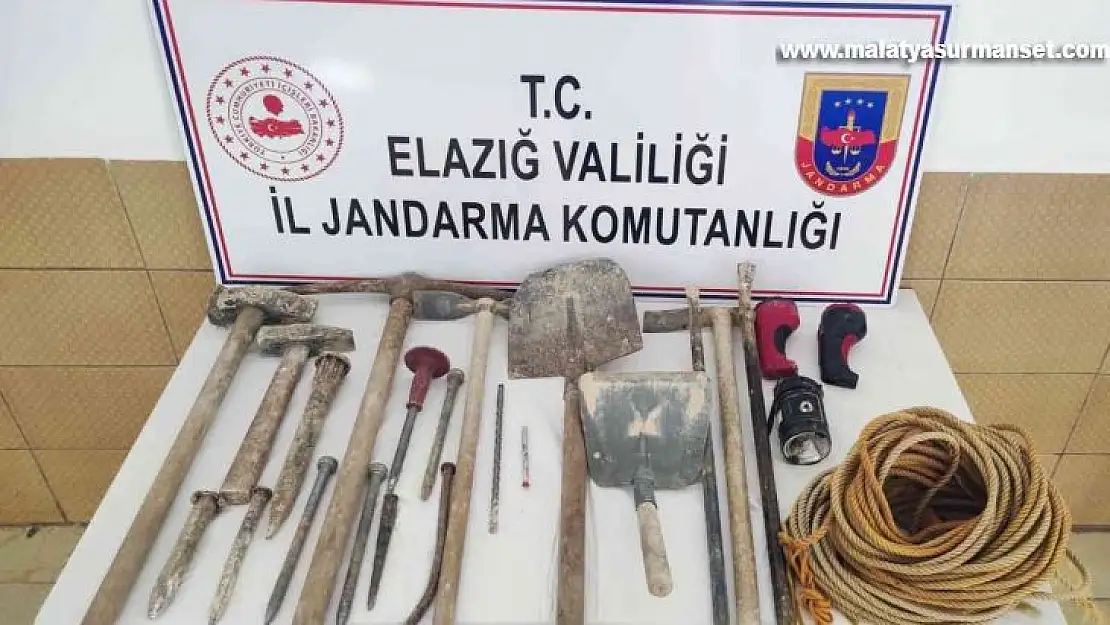 Elazığ'da kaçak kazı yapan 3 şüpheli suçüstü yakalandı