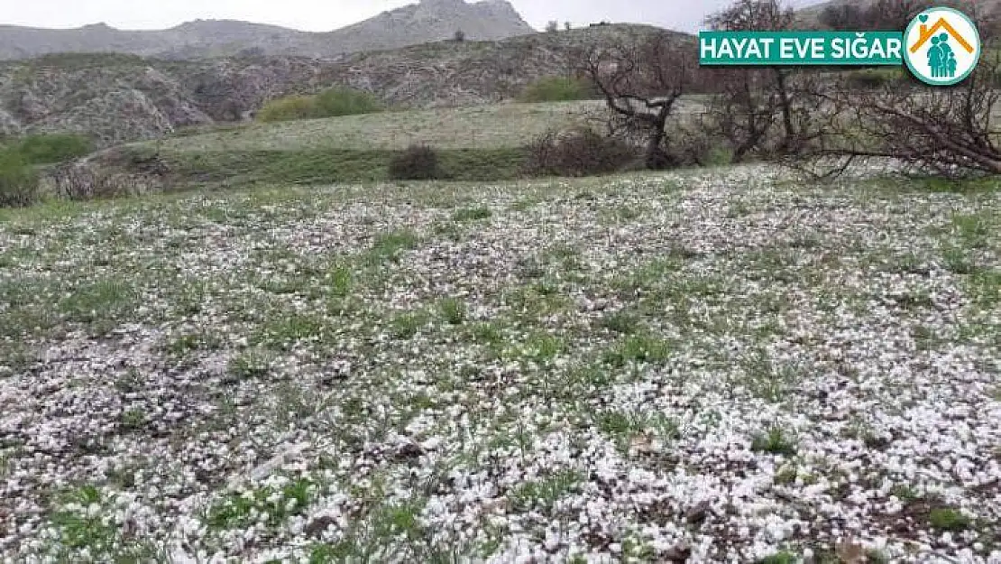 Elazığ'da misket büyüklüğünde dolu yağdı