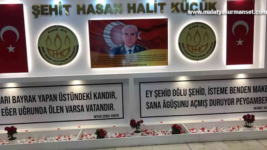 Elazığ'da şehidin adını taşıyan okulda, şehit için köşe yapıldı