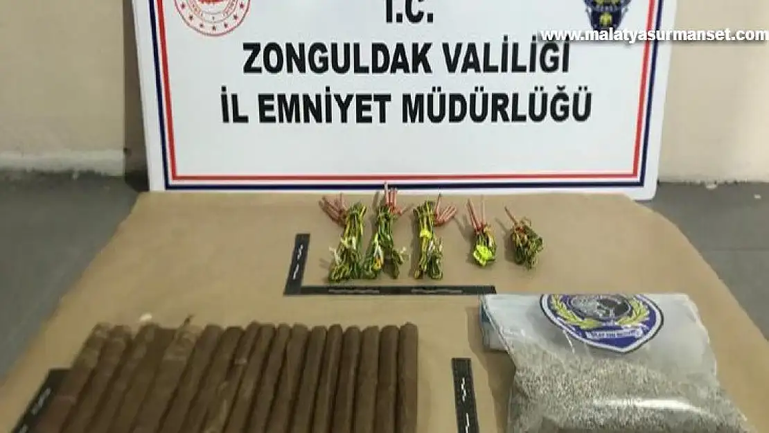 Ereğli polisinden operasyon: 2 kilo uyuşturucu ve dinamit ele geçirildi