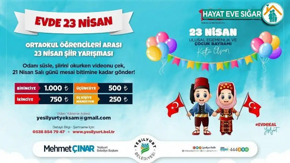 Evde 23 Nisan' Şiir Yarışması düzenlenecek