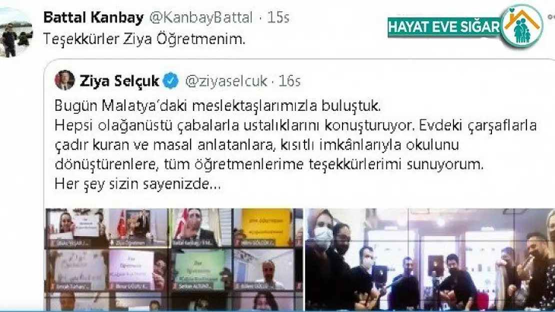 Evdeki imkanları okula dönüştürenlere teşekkür