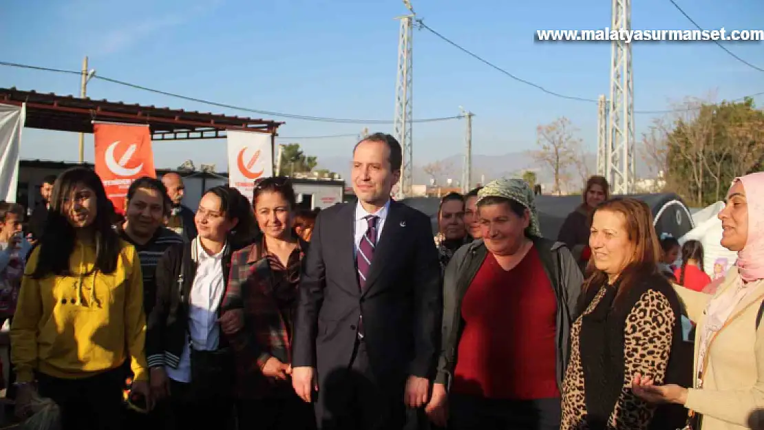 Fatih Erbakan, Hatay'da depremzedelerle bir araya geldi