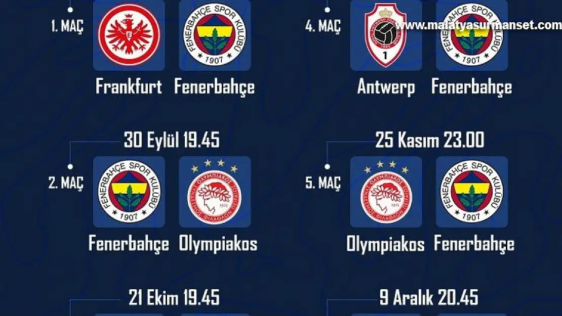 Fenerbahçe'nin UEFA Avrupa Ligi fikstürü belli oldu