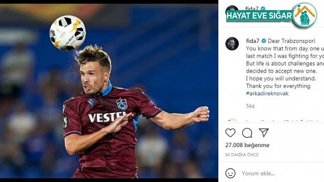 Filip Novak, Trabzonspor'dan ayrıldı