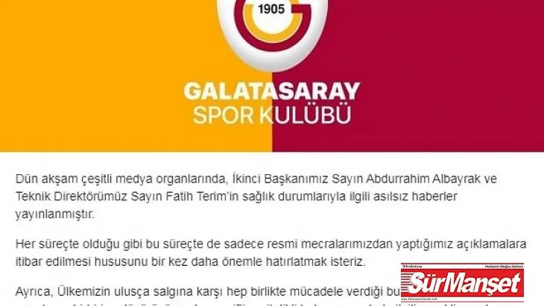 Galatasaray'dan koronavirüs açıklaması: 