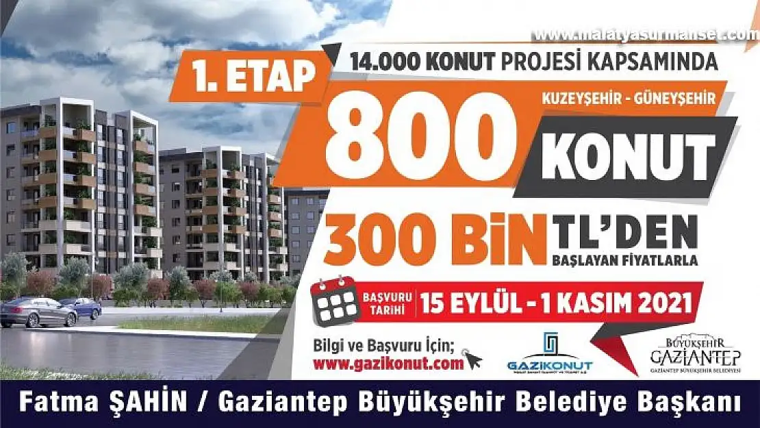 Gaziantep'te 14 bin konut için ön talep toplanmaya başladı