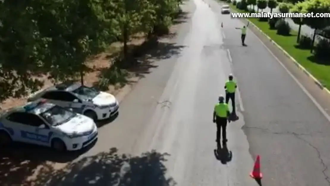 Gaziantep'te araçlar dronla denetlendi