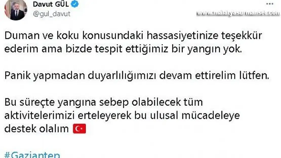 Gaziantep'te etkili olan dumanlı hava kentte orman yangını paniği yaşattı
