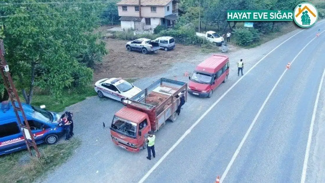 Giresun'da drone destekli trafik denetimi gerçekleştirildi