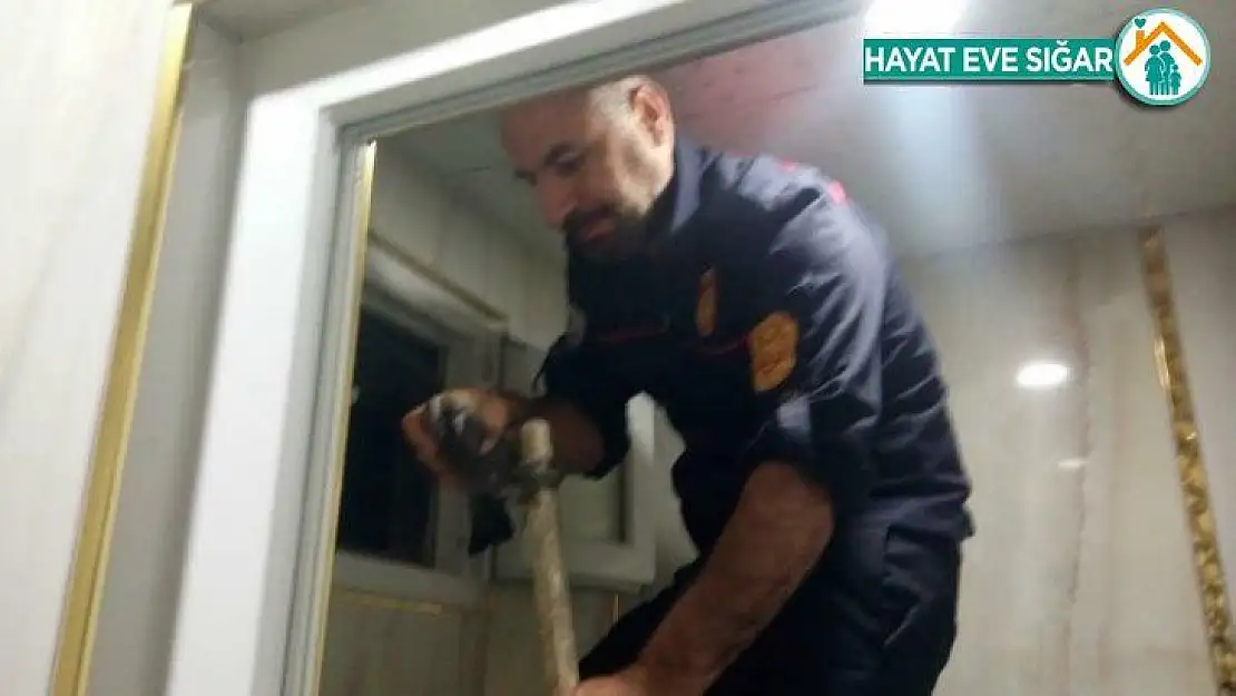 Havalandırmaya düşen yavru güvercin kurtarıldı